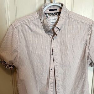 Denim & Flower pink short sleeve button down shirt